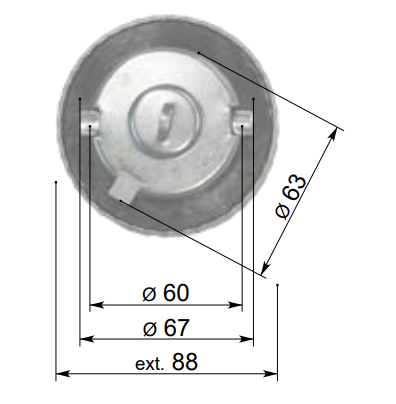 TAPPO CARB BAIONETTA C/CHIAVE CATENA - Image 2